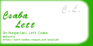 csaba lett business card